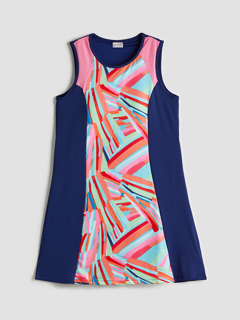 Pembe Bisiklet Yaka Desenli Kadın Tesettür Mayo	