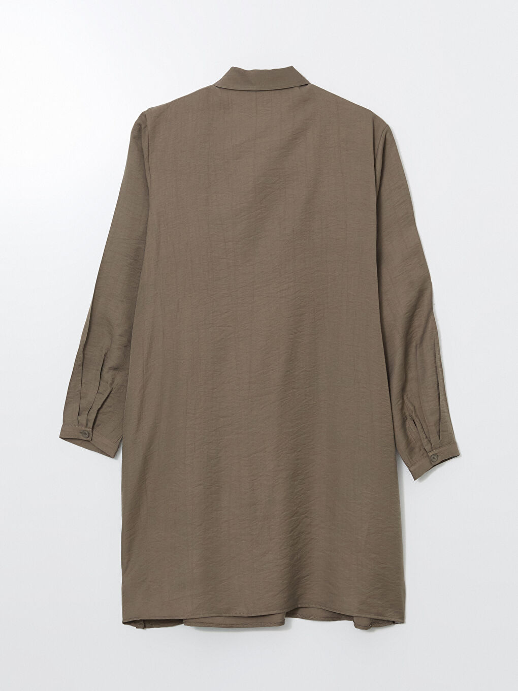 Kahverengi Gömlek Yaka Kadın Tunik-5