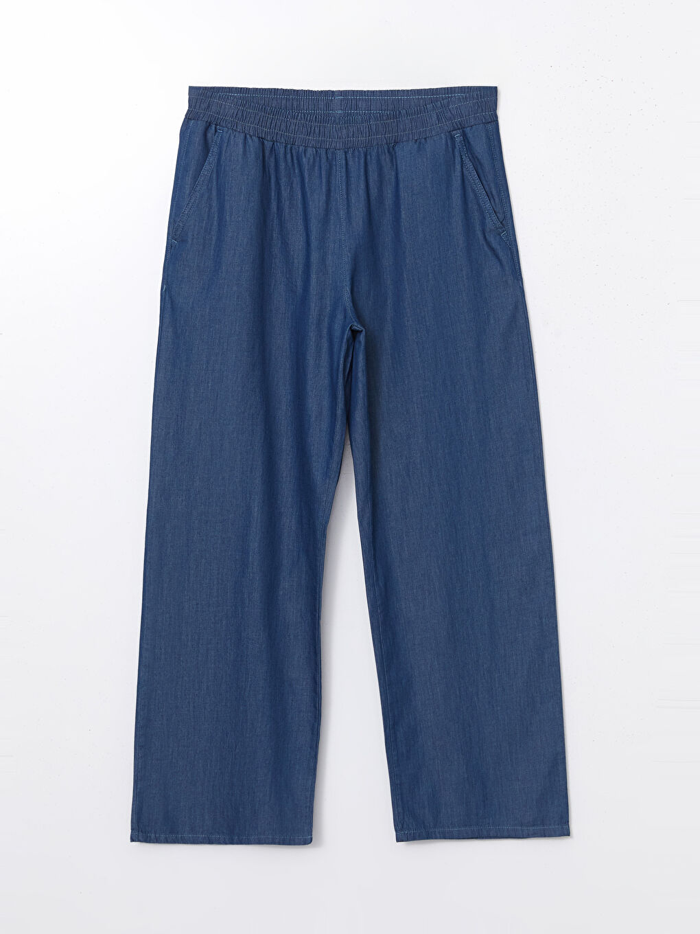 Wideleg Women's Jeans With Elastic Waist -S5I500Z8-563