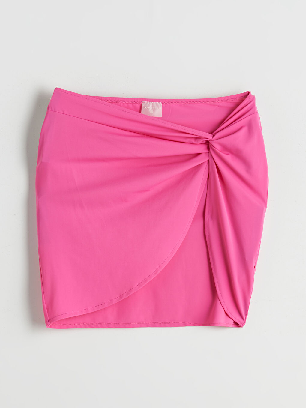 Pembe Beli Lastikli Büzgülü Kadın Pareo-4