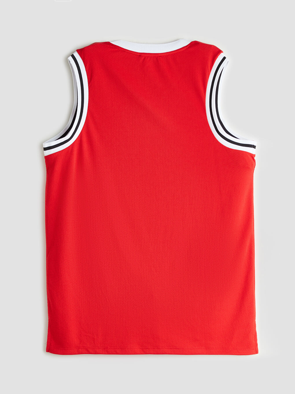 Kırmızı Bisiklet Yaka Baskılı Erkek Kolsuz Tişört-5