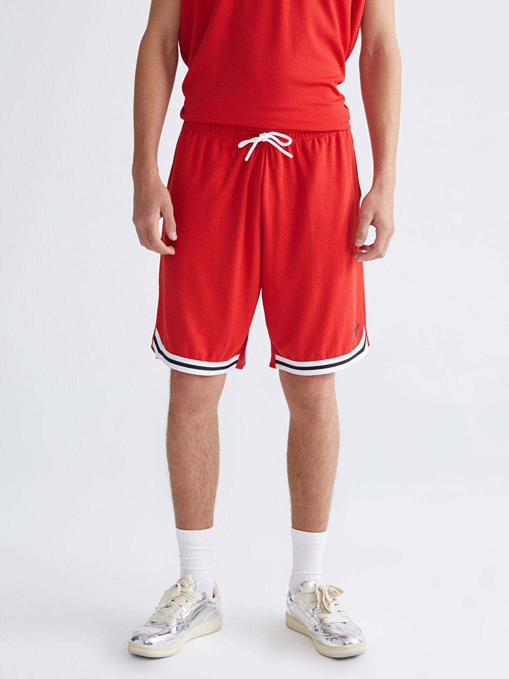Kırmızı Rahat Kalıp Erkek Spor Şort-1