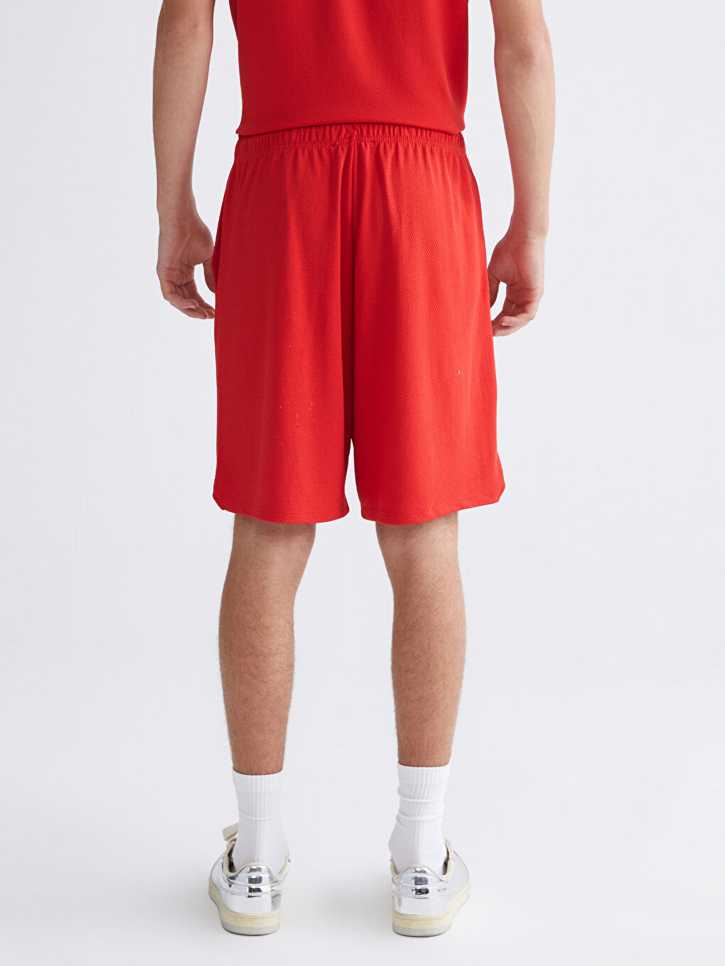 Kırmızı Rahat Kalıp Erkek Spor Şort-3
