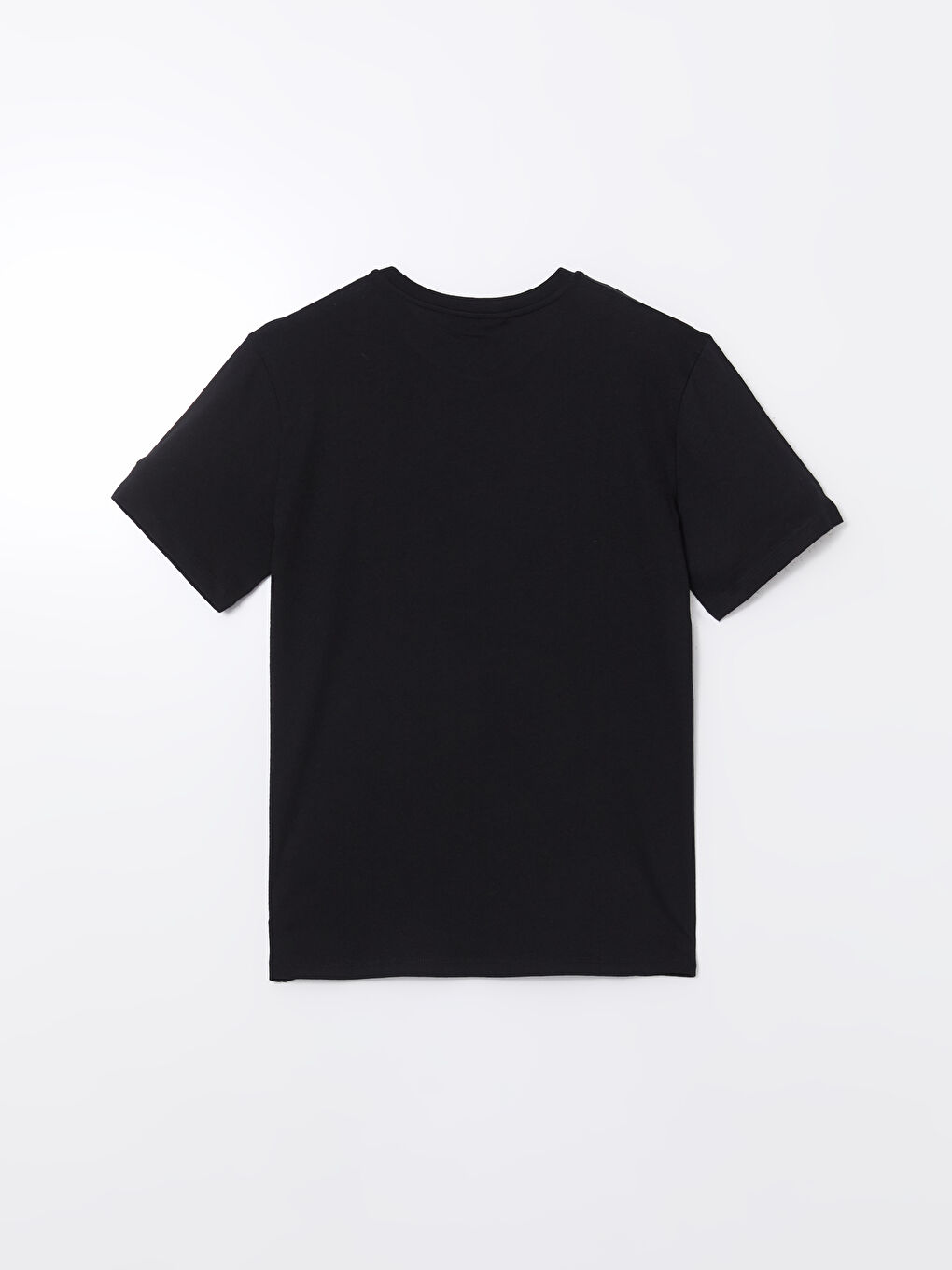 Siyah Bisiklet Yaka Kısa Kollu Baskılı Penye Erkek Tişört-5