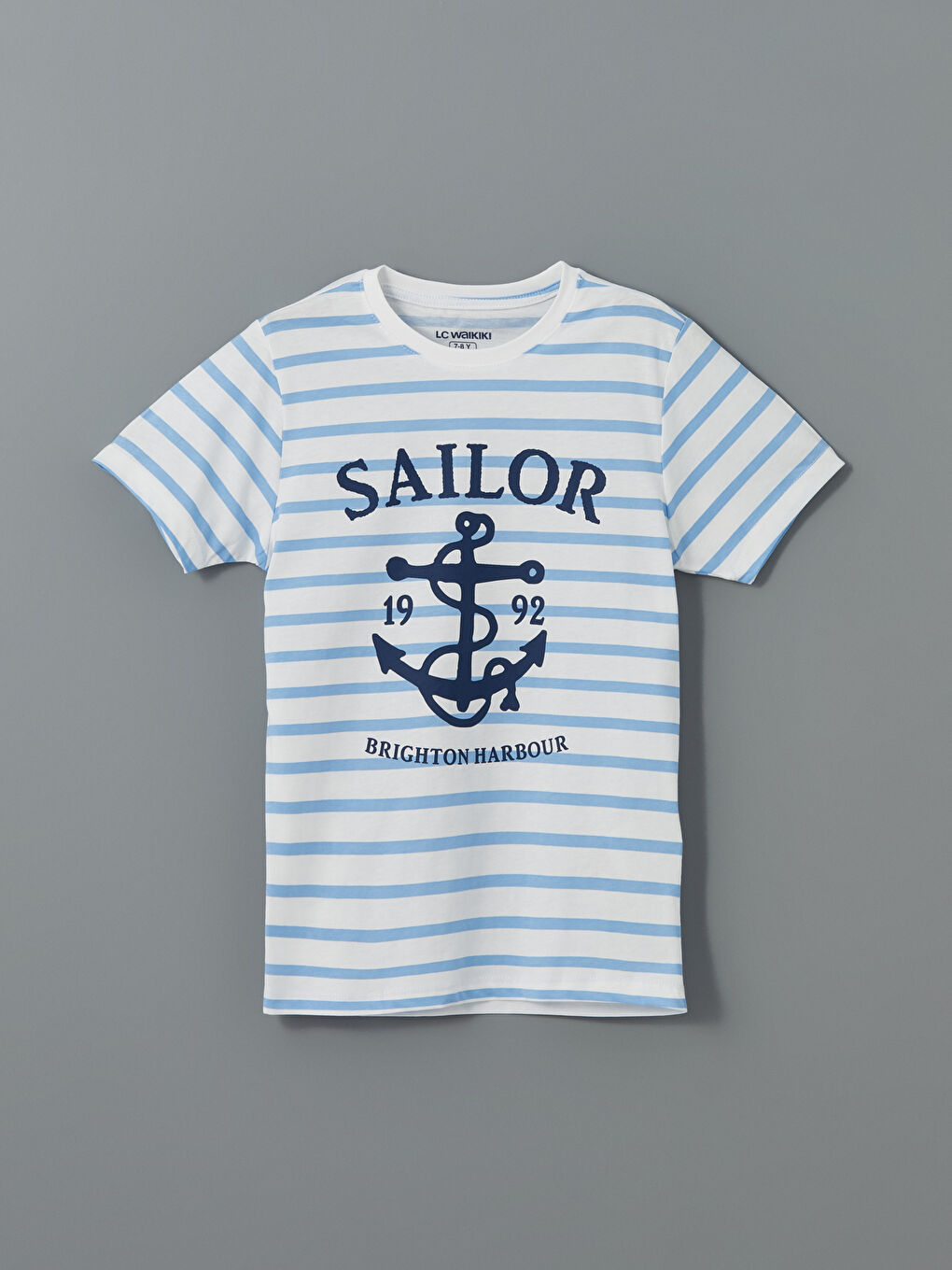 Beyaz Bisiklet Yaka Erkek Çocuk Pijama Üst