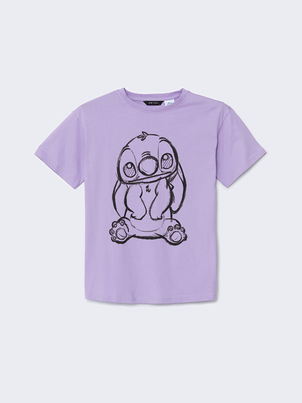 Crew Neck Stitch Printed Jersey Women's T-Shirt -S5I553Z8-FKW