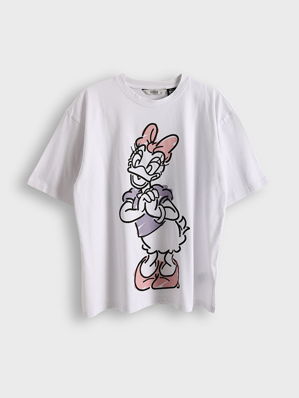 LCWAIKIKI Classic Crew Neck Daisy Duck Printed Women's T-Shirt -S5I556Z8-Q6K