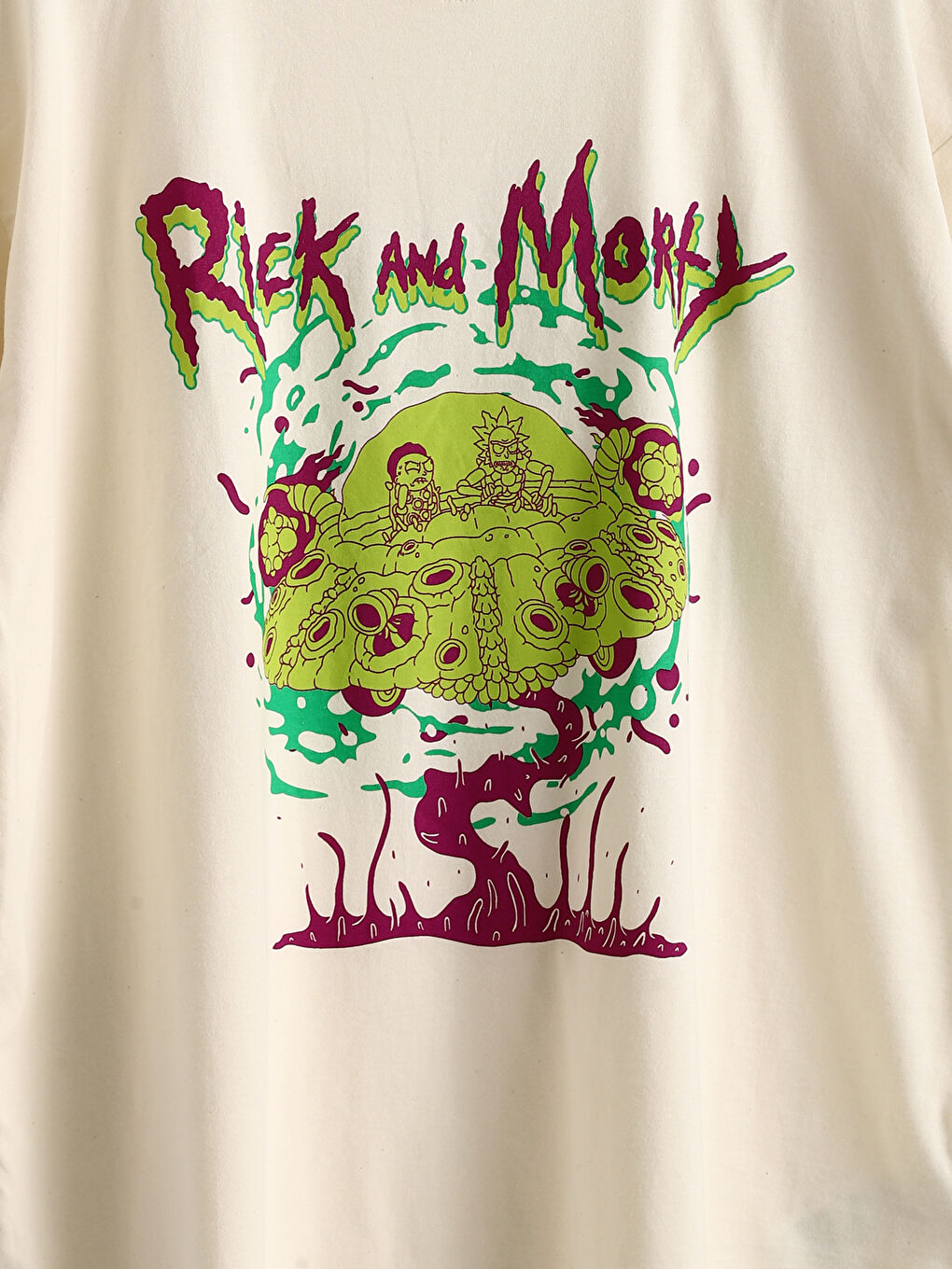 تيشيرت ياقة دائرية مطبوع Rick and Morty للسيدات-3