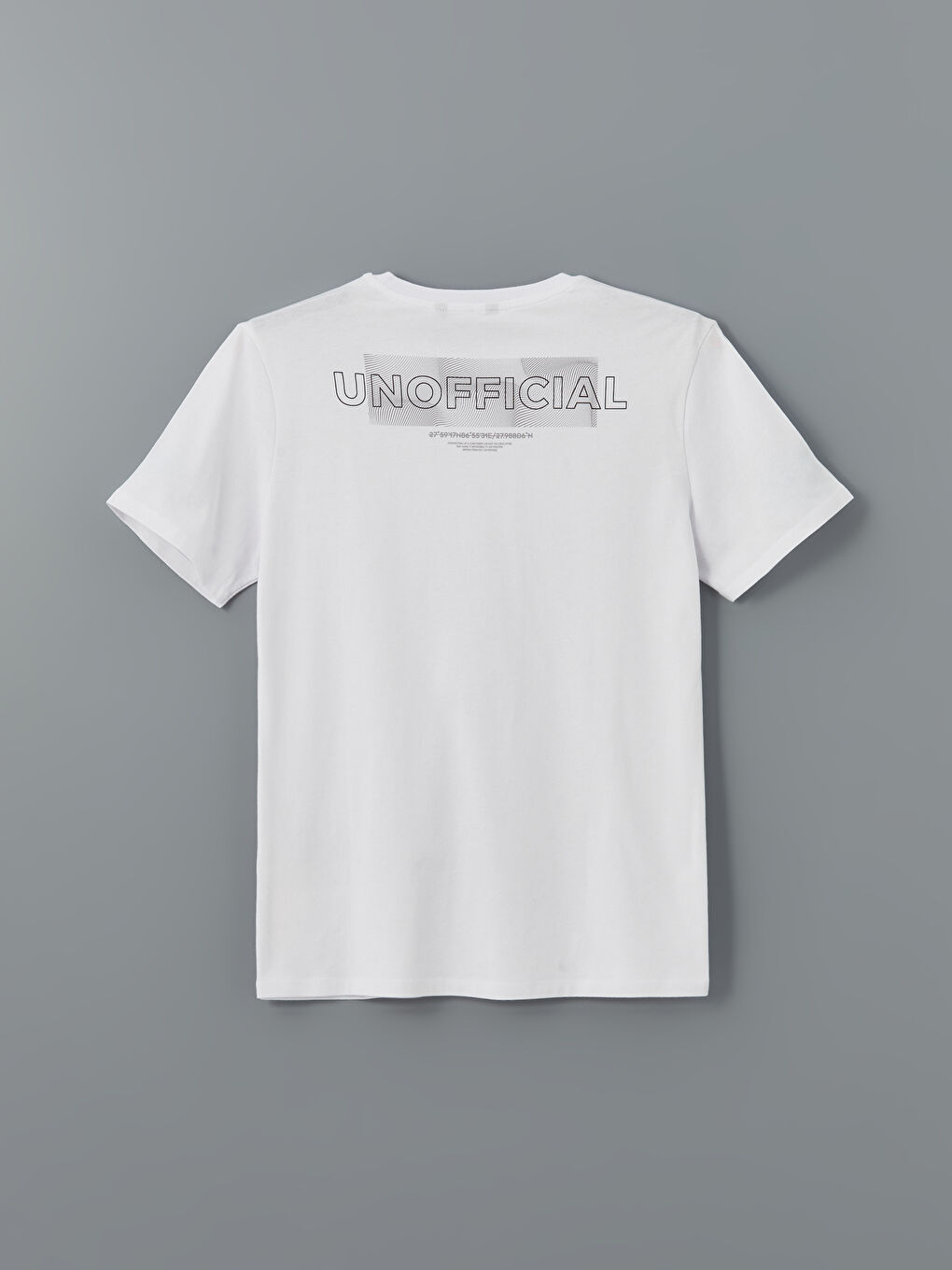 Beyaz Bisiklet Yaka Kısa Kollu Baskılı Penye Erkek Tişört-6