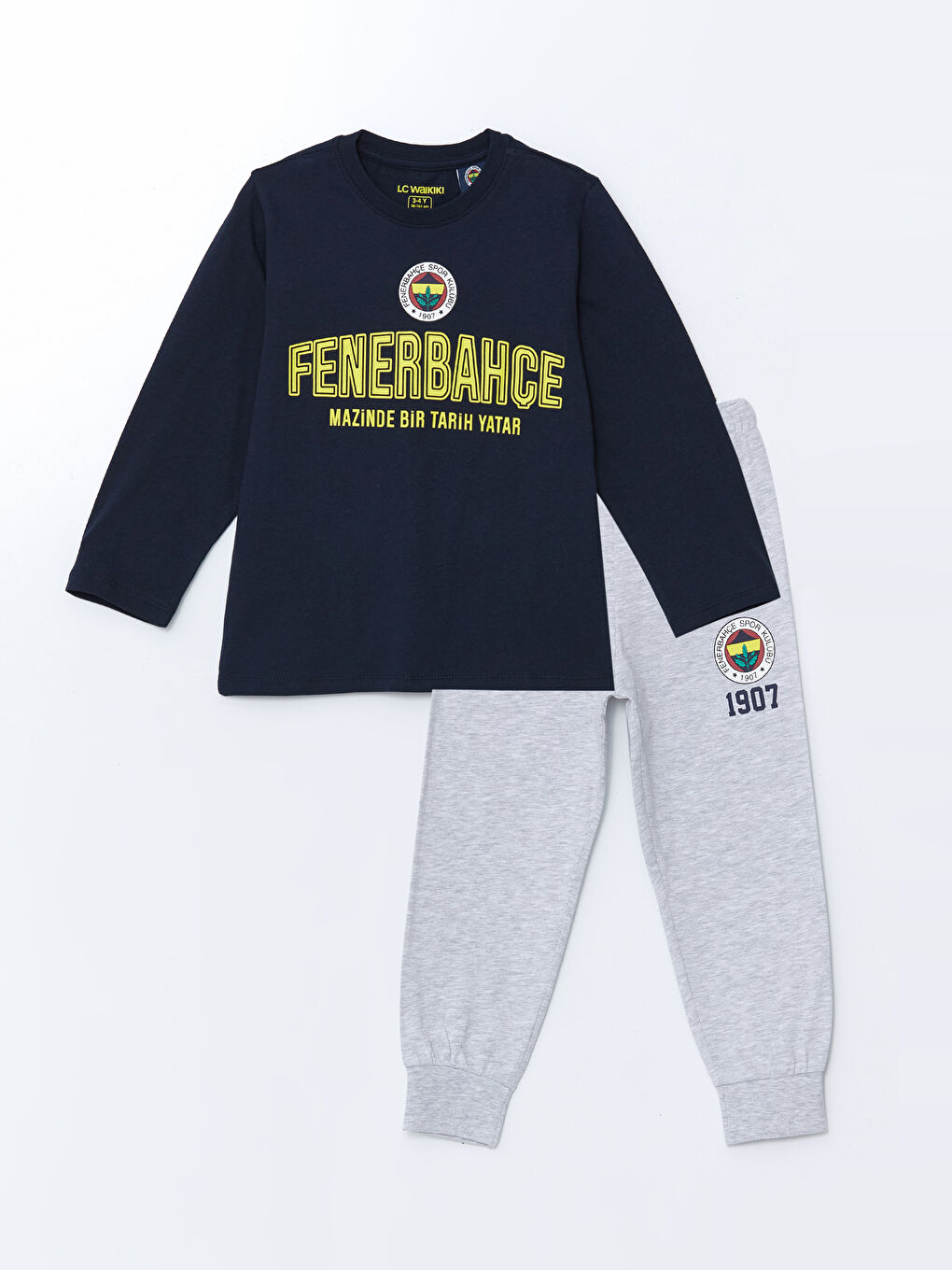 LCW Kids Lacivert Bisiklet Yaka Fenerbahçe Baskılı Erkek Çocuk Pijama Takımı - 2