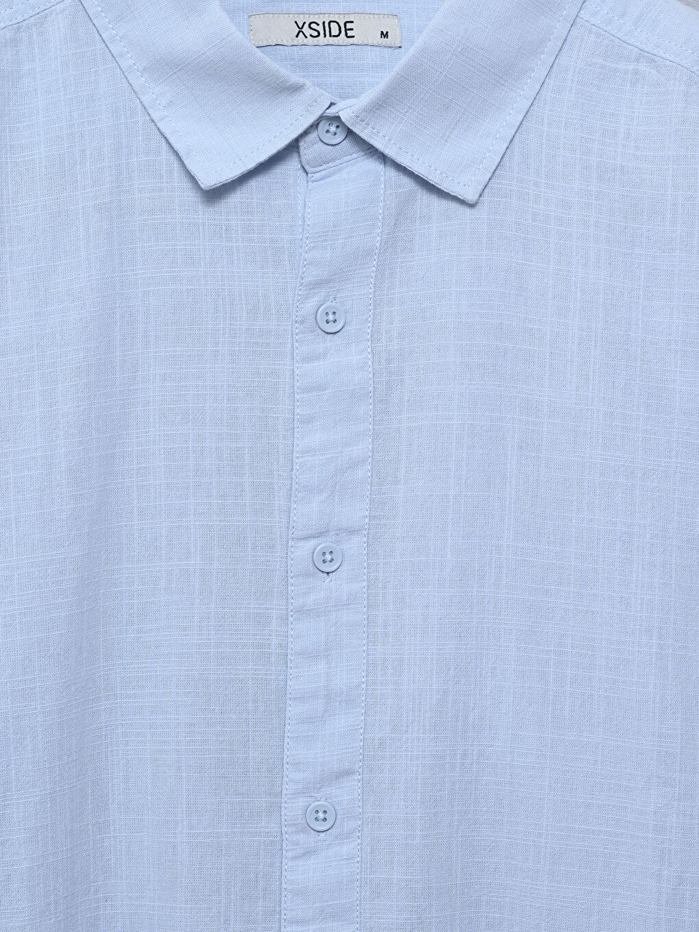 XSIDE Regular Fit Long Sleeve Linen Blend Men's Shirt -S5I596Z8-QWR