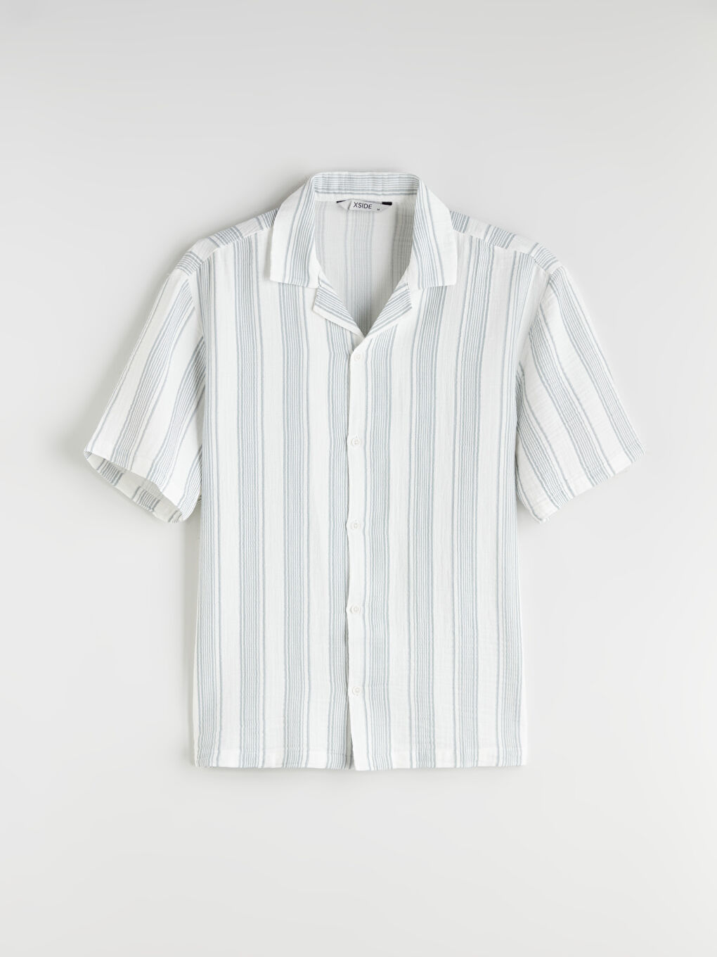 Yeşil Regular Fit Müslin Kırışık Erkek Gömlek-4