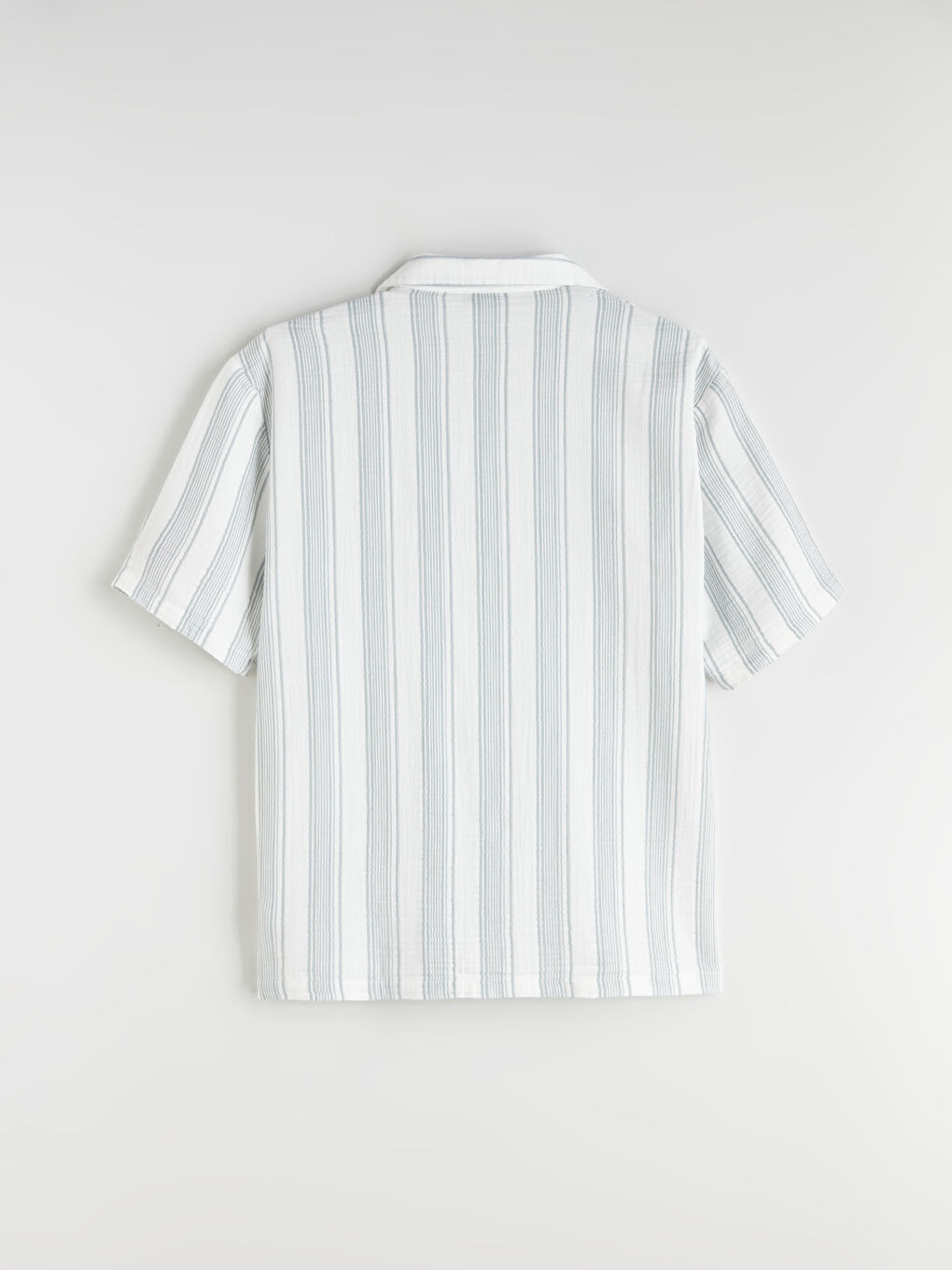 Yeşil Regular Fit Müslin Kırışık Erkek Gömlek-5