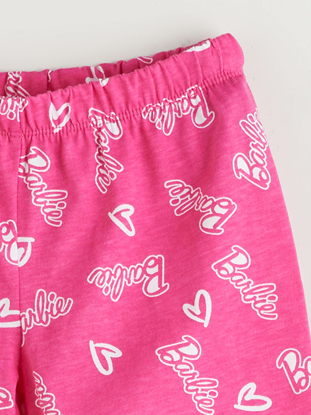 Pembe Barbie Baskılı Kız Çocuk Şort Pijama Altı-2