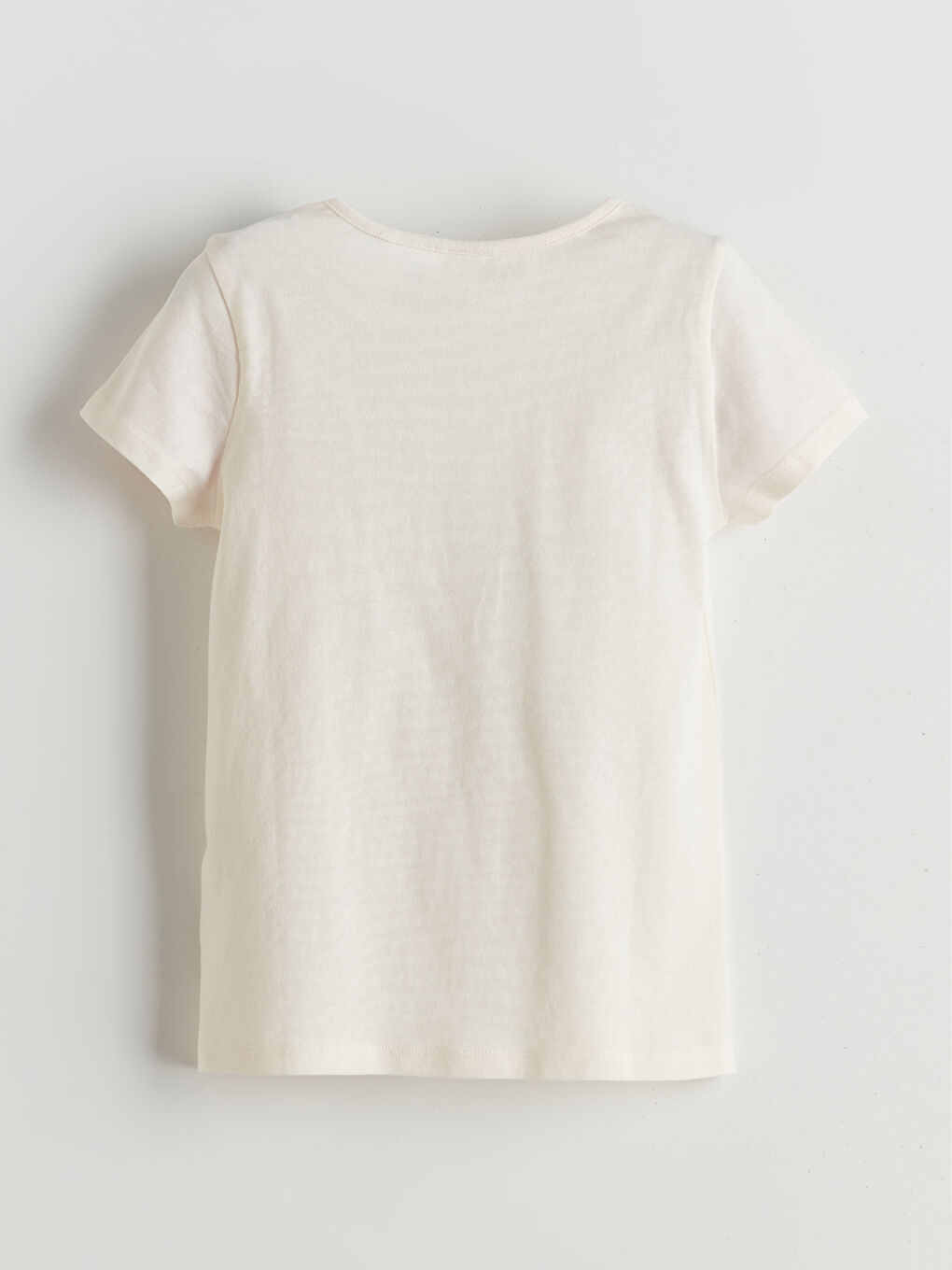 Ekru Angel & Stitch Baskılı Kız Bebek Pijama Üst-1