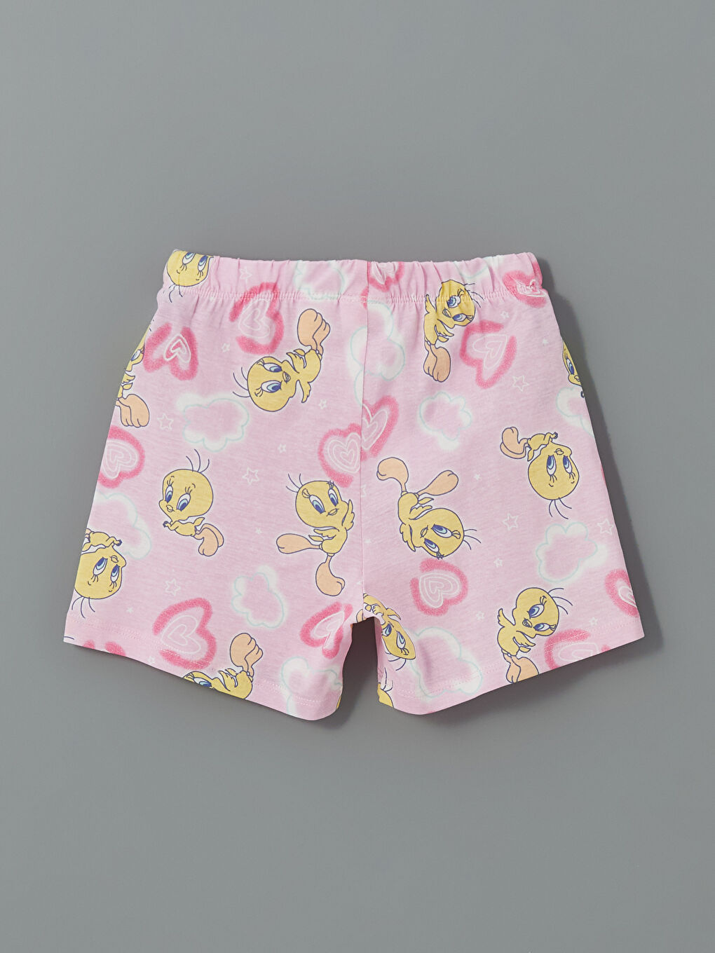 Pembe Beli Lastikli Tweety Baskılı Kız Çocuk Pijama Alt-3