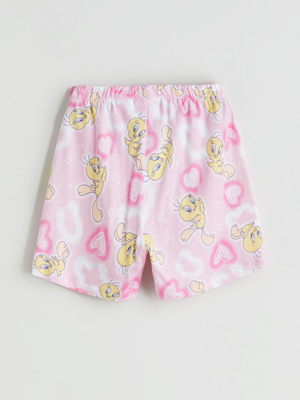 Pembe Beli Lastikli Tweety Baskılı Kız Çocuk Pijama Alt-4