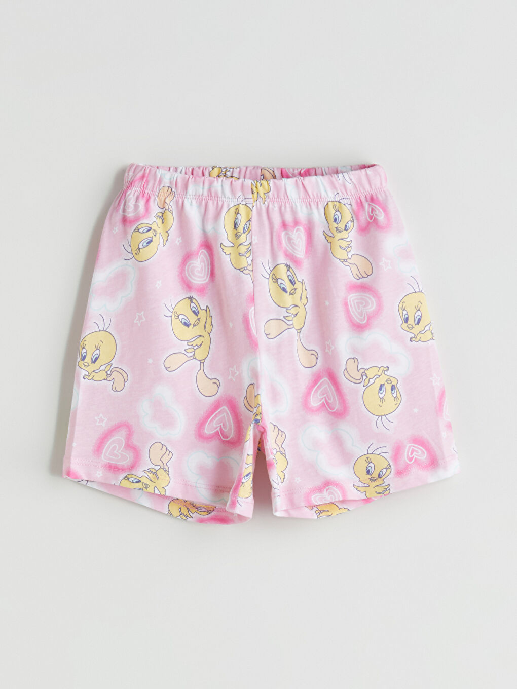 Pembe Beli Lastikli Tweety Baskılı Kız Çocuk Pijama Alt