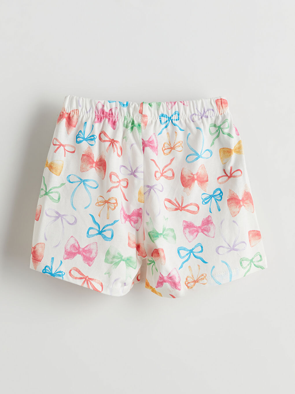 Ekru Kurdele Detaylı Kız Çocuk Pijama Alt-1