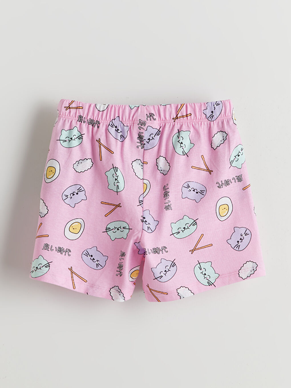 Pembe Beli Lastikli Baskılı Kız Çocuk Pijama Alt-1