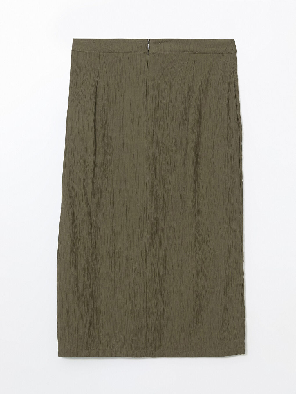Waist Zippered Textured Skirt -S5I678Z8-J6Q