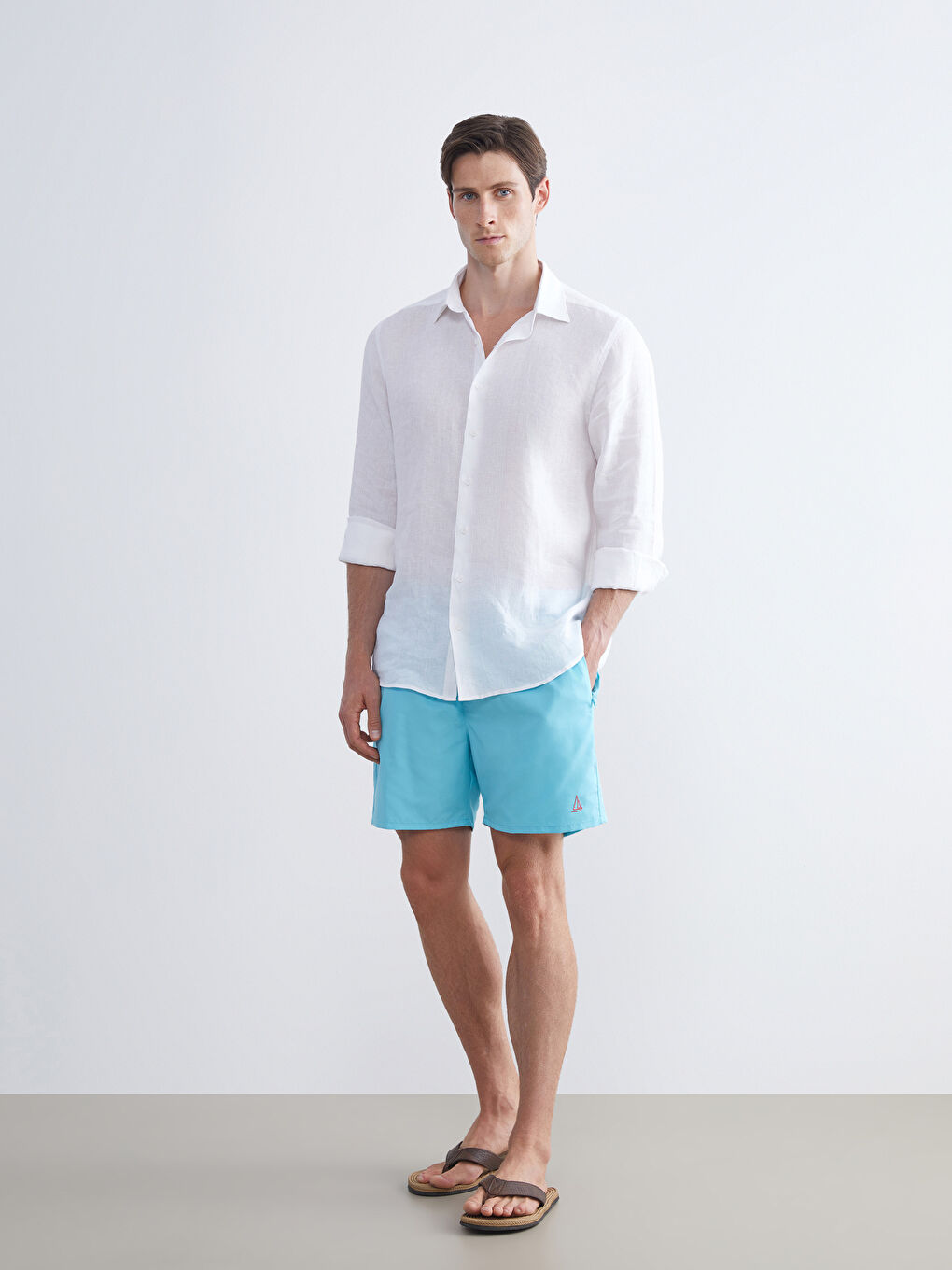 Short Length Basic Men's Swimming Shorts-1