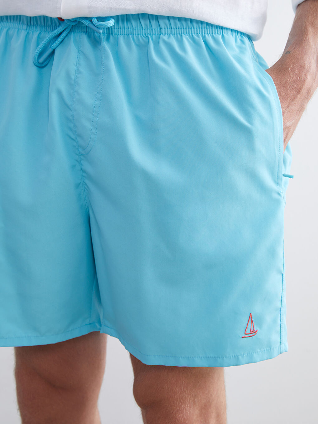 Short Length Basic Men's Swimming Shorts-4