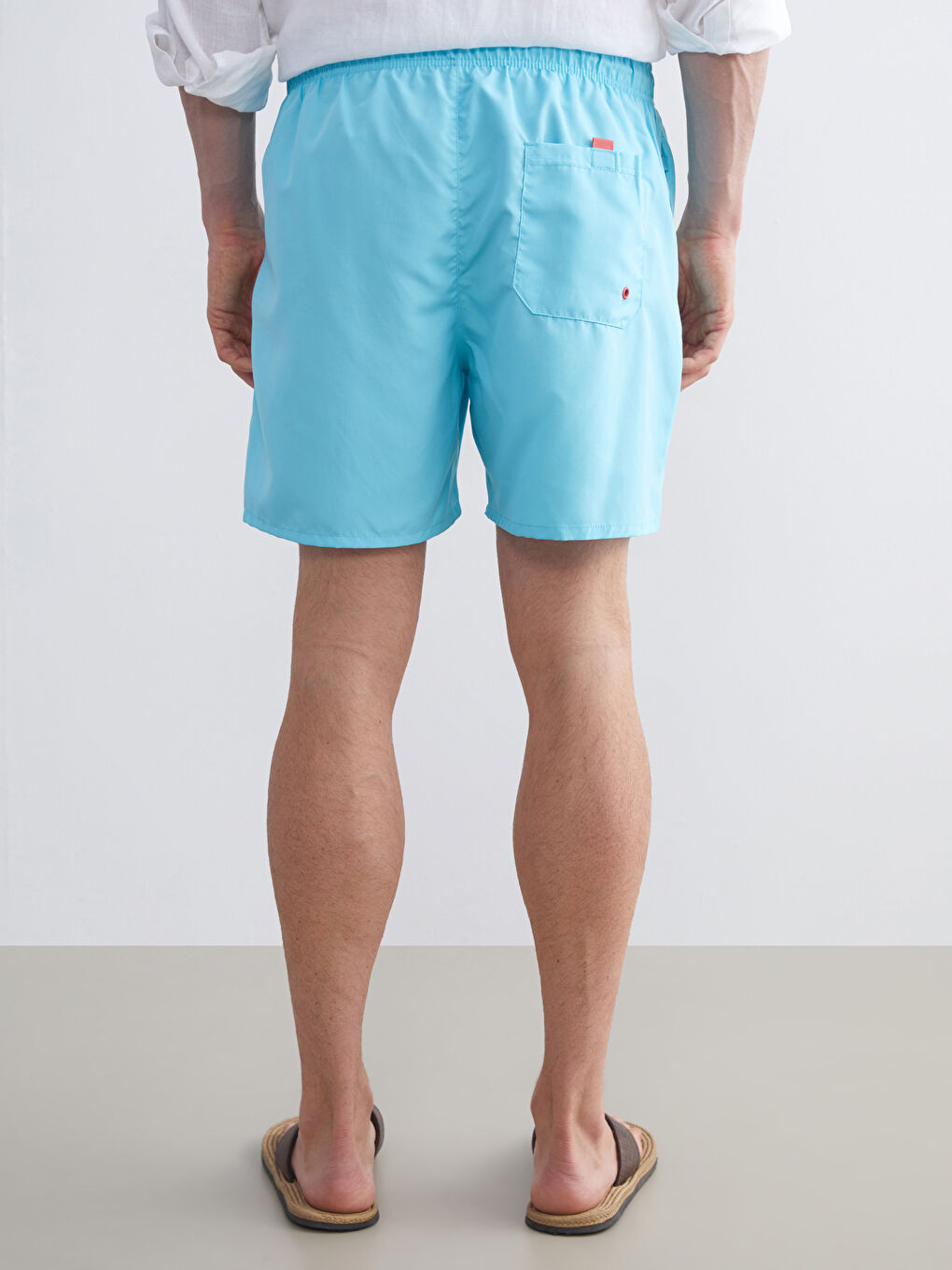 Short Length Basic Men's Swimming Shorts-6