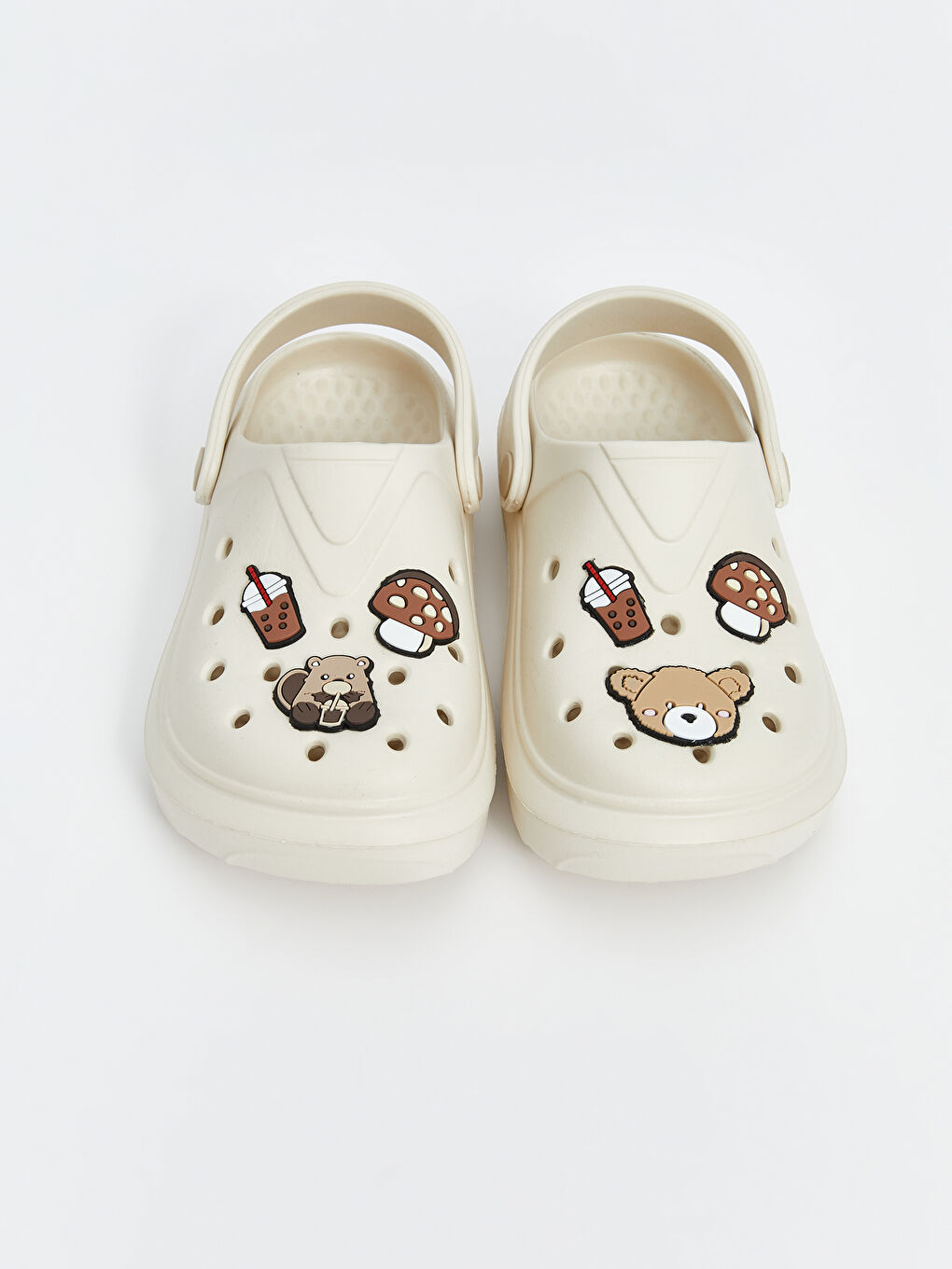 Bej Baskılı Kız Çocuk Plaj Sandaleti-2