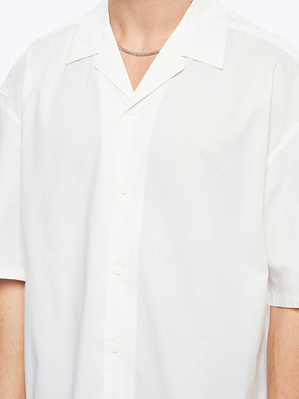 قميص بوبلين فضفاض للرجال-2