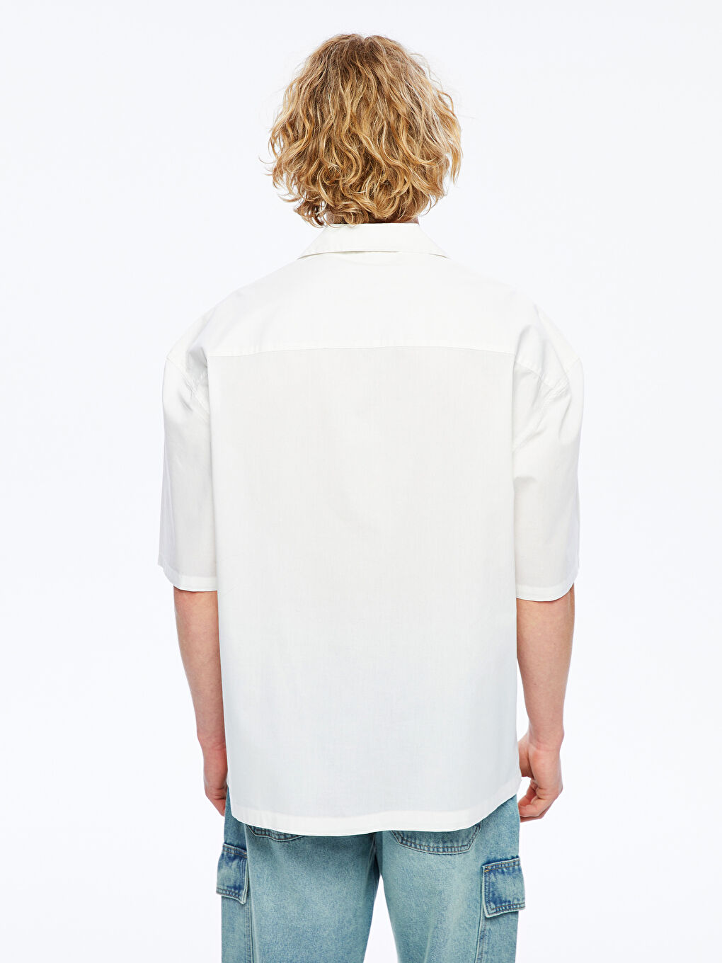 قميص بوبلين فضفاض للرجال-3