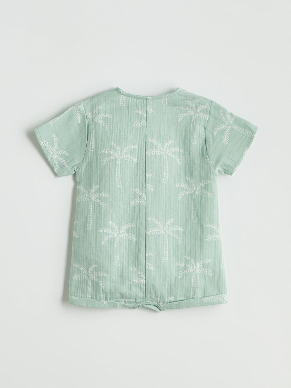 Crew Neck Baby Boys' Muslin Jumpsuit-2