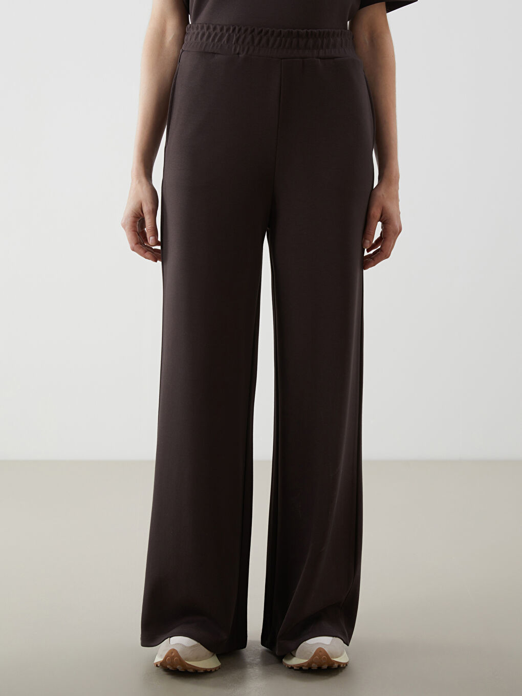 Women's Wide Leg Elastic Waist Tracksuit Bottom -S5I811Z8-HMK