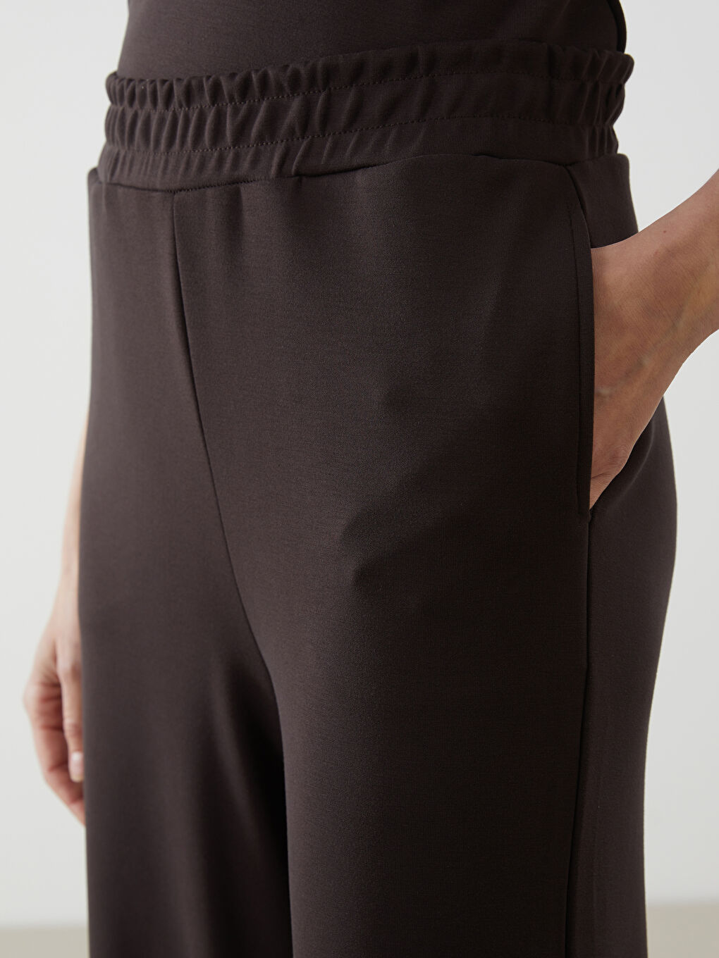 Women's Wide Leg Elastic Waist Tracksuit Bottom -S5I811Z8-HMK