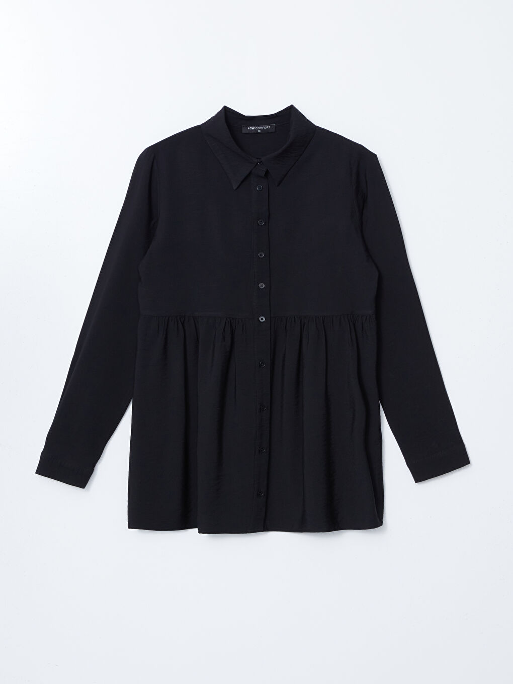 Siyah Regular Fit Kadın Gömlek Tunik-4