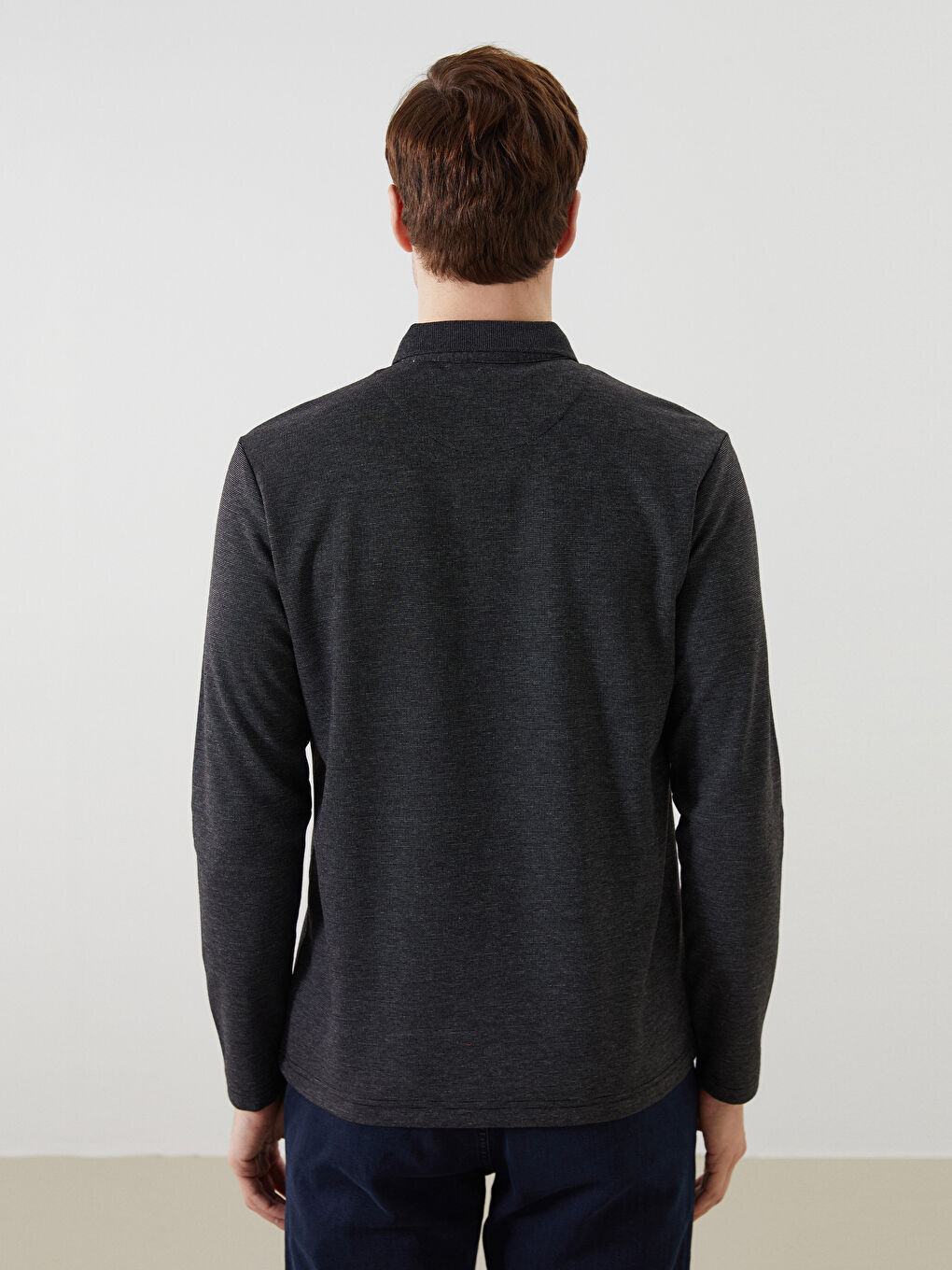 Polo Neck Long Sleeve Men's Sweatshirt -S5I931Z8-L8N