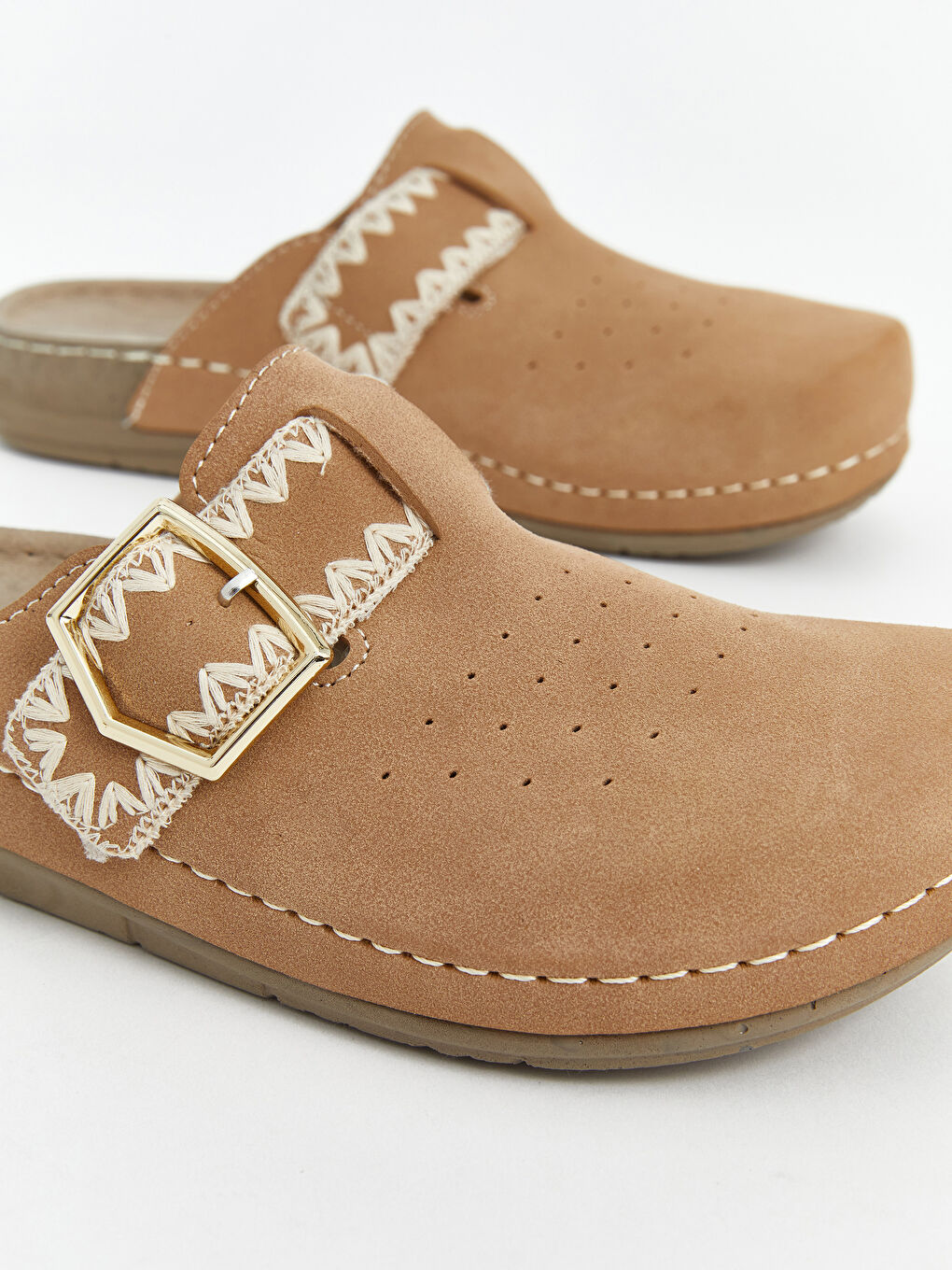 Kahverengi Süet Görünümlü Kadın Ev Terliği-2