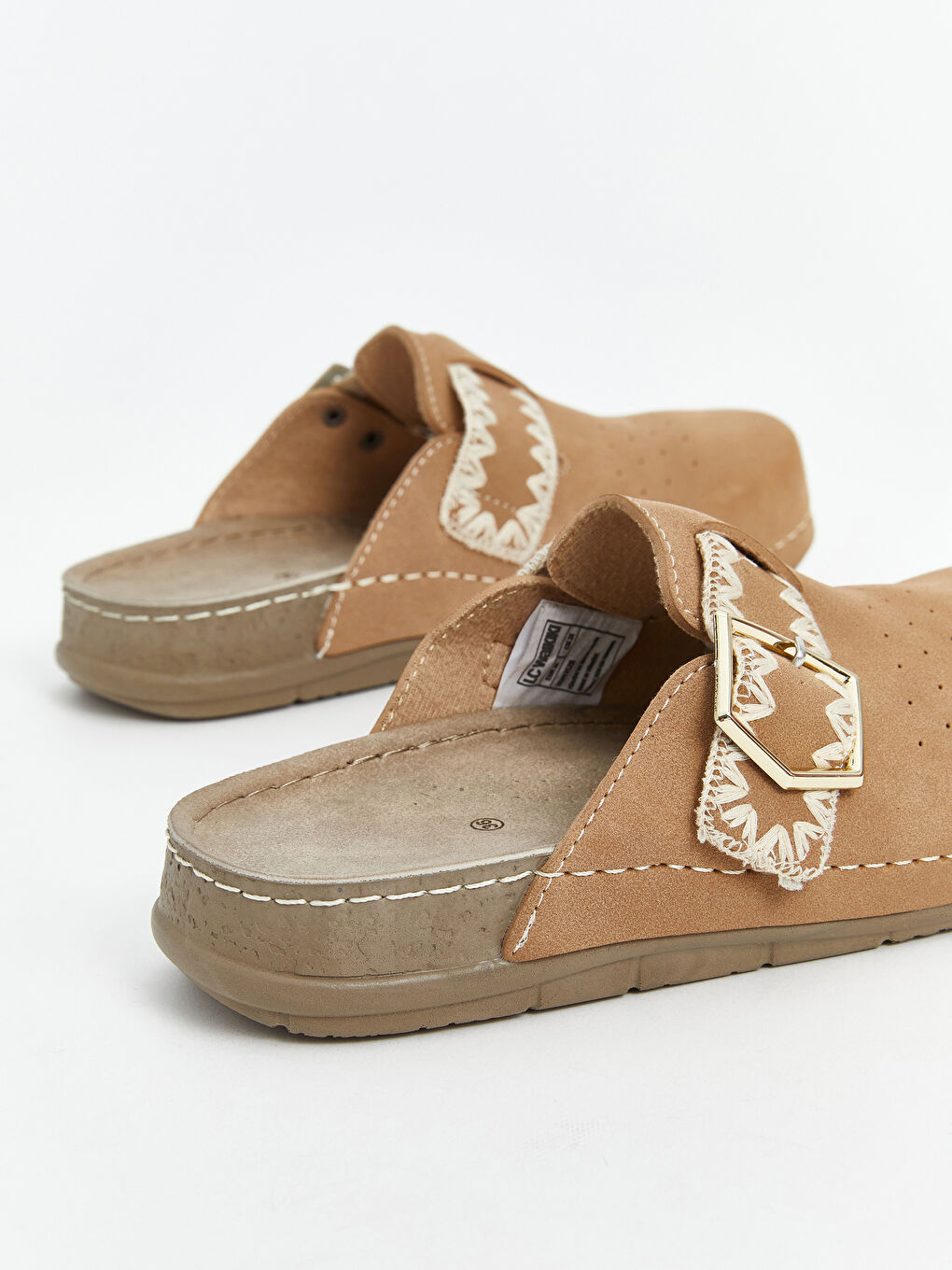 Kahverengi Süet Görünümlü Kadın Ev Terliği-4