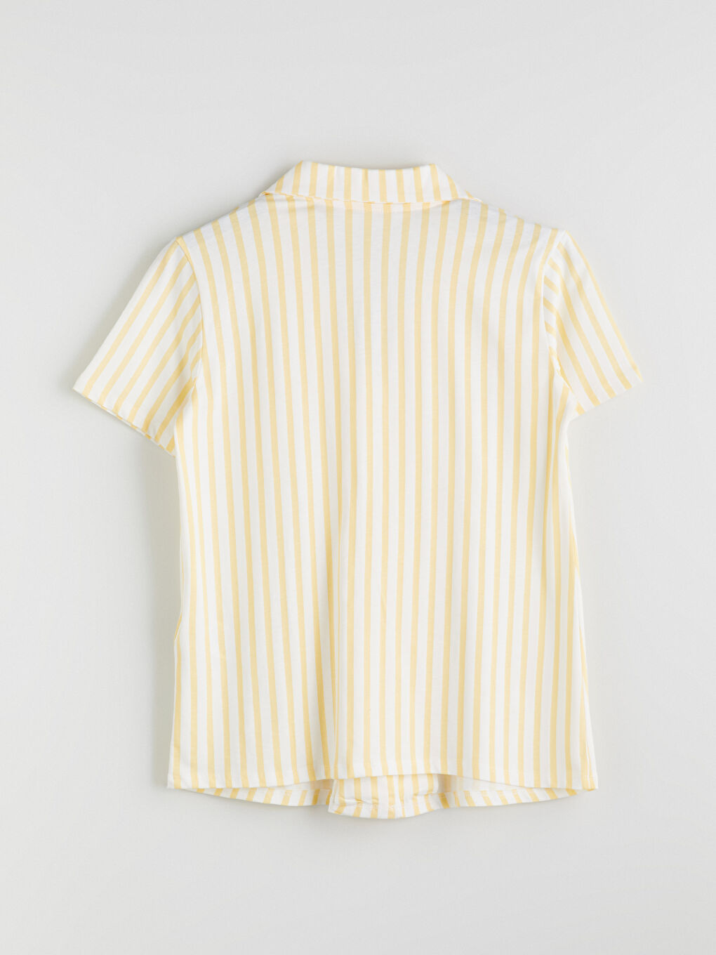 Collared Neck Striped Maternity Shorts Pyjama Set -S5I954Z8-LRA