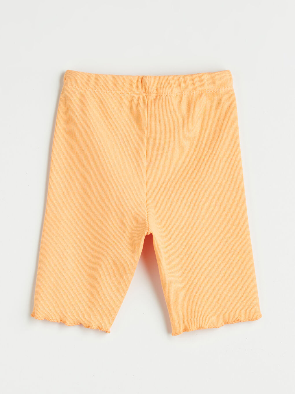 Turuncu Beli Lastikli Basic Kız Çocuk Tayt-1