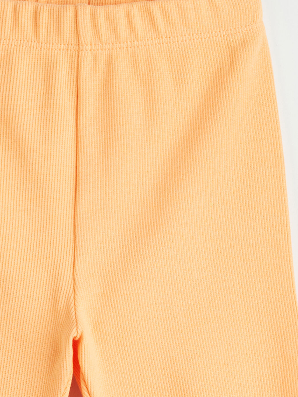 Turuncu Beli Lastikli Basic Kız Çocuk Tayt-2