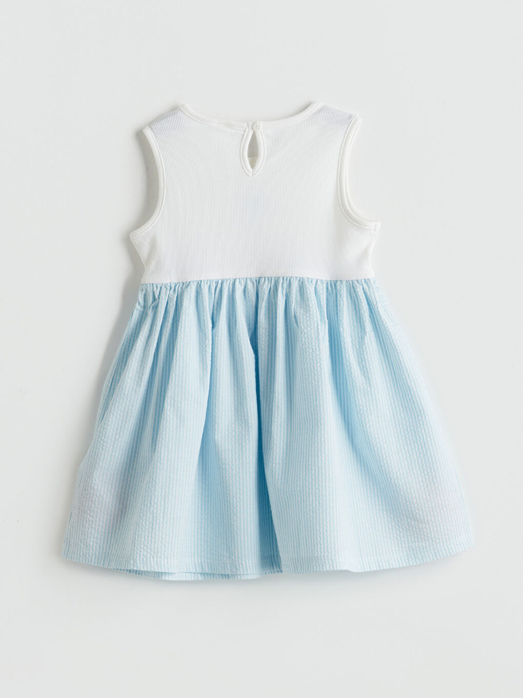 Crew Neck Floral Girls' Ribbed Dress -S5I985Z1-LEN