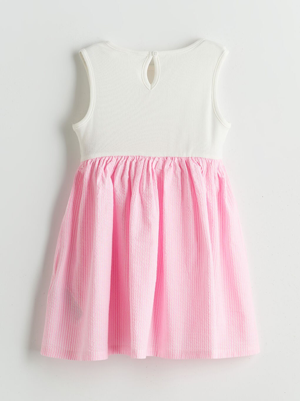 Crew Neck Floral Girls' Ribbed Dress -S5I985Z1-LHK