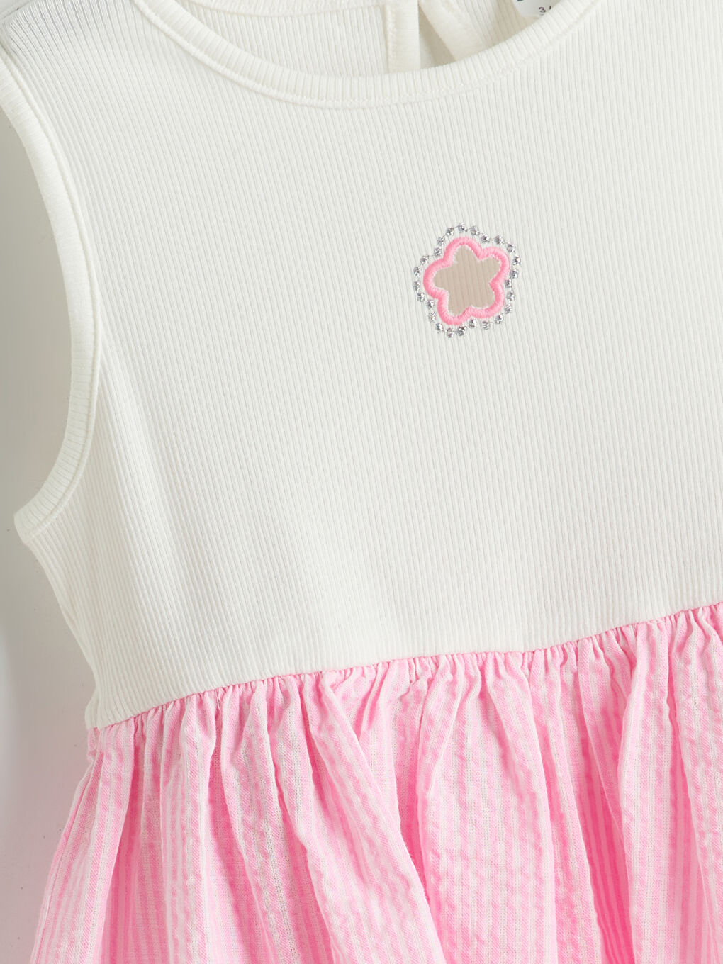 Crew Neck Floral Girls' Ribbed Dress -S5I985Z1-LHK