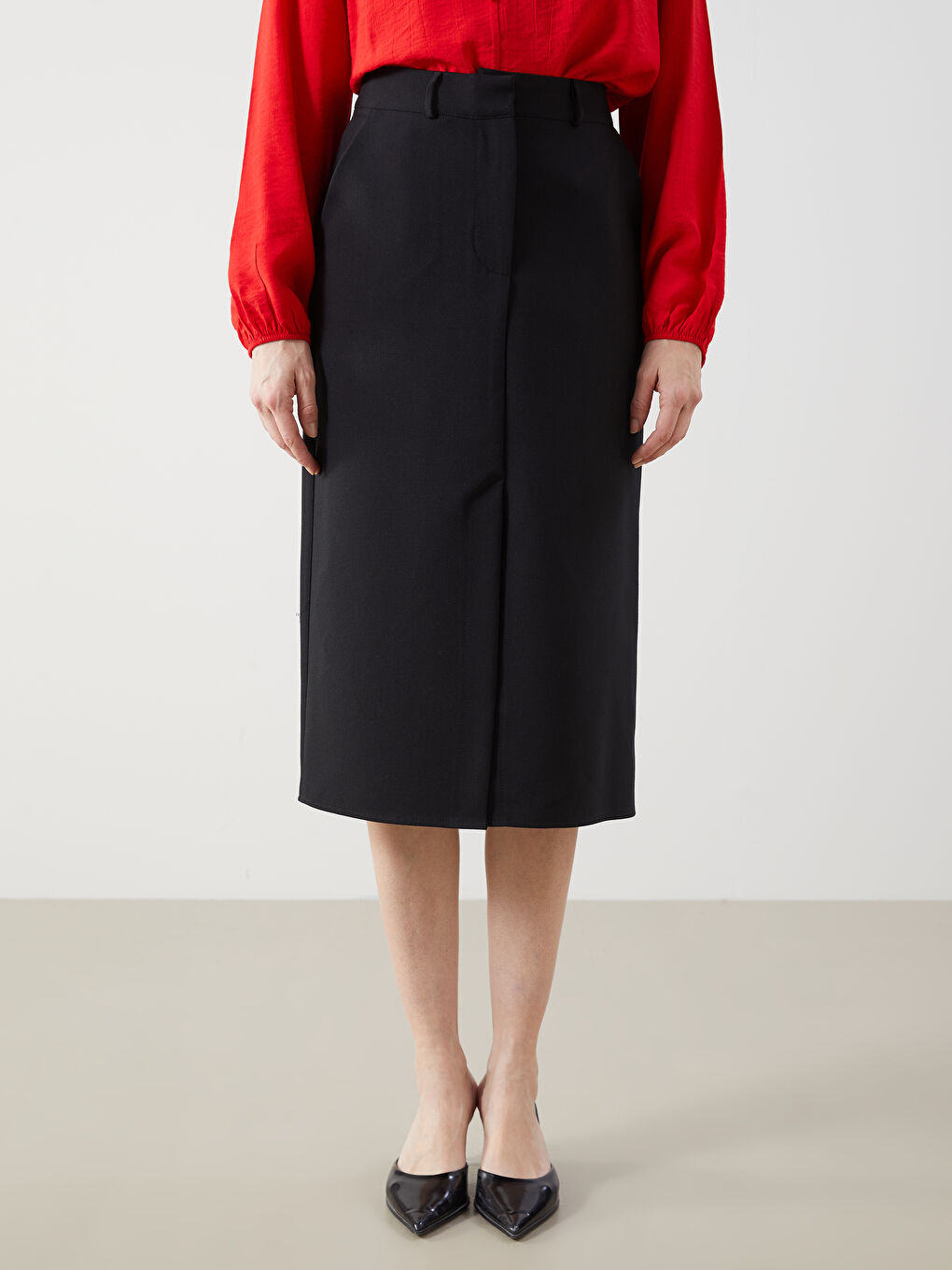 LCWAIKIKI Classic Standard Fit Women's Slit Pencil Skirt -S5IA11Z8-CVL