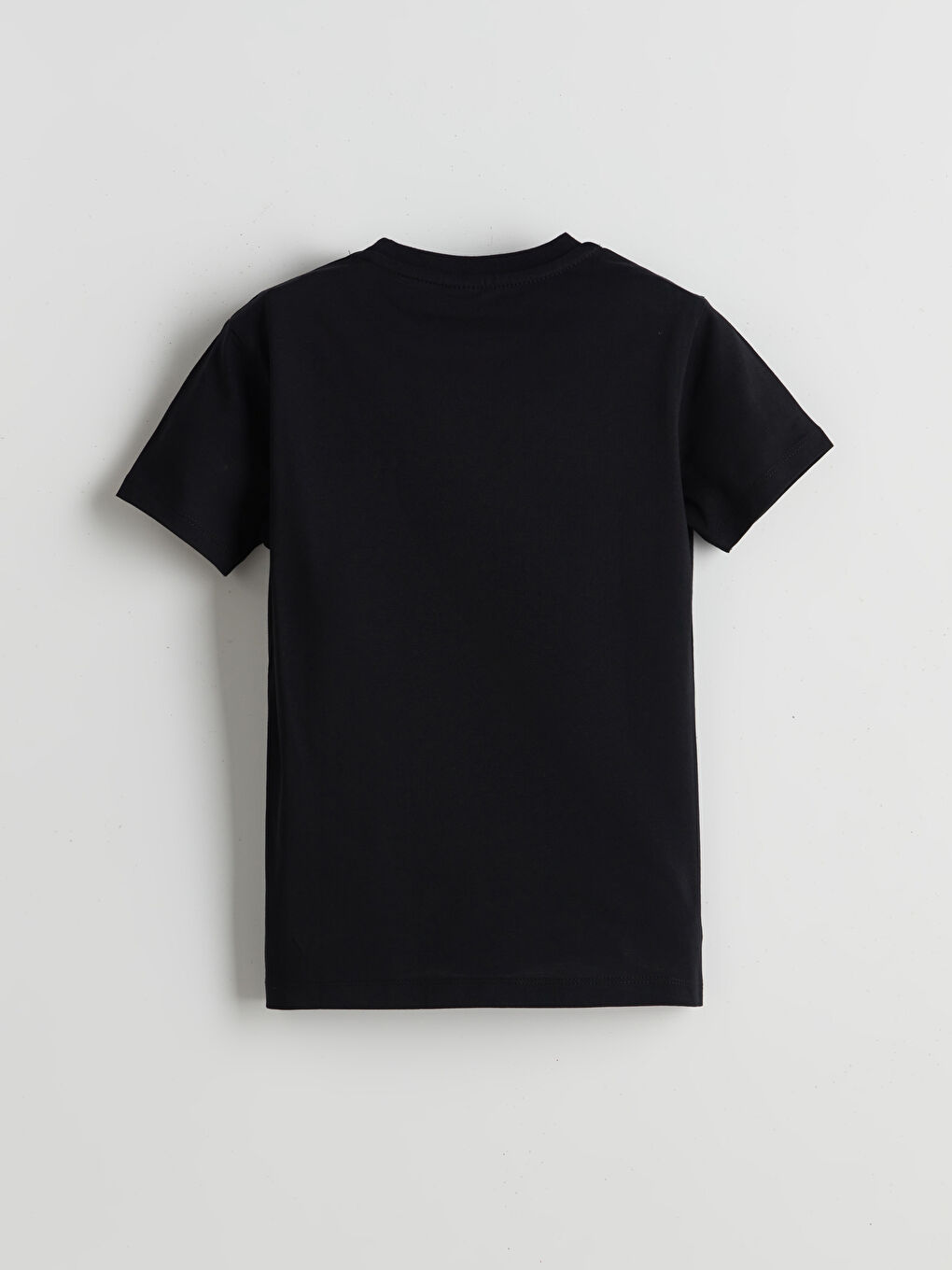 Siyah Bisiklet Yaka Dinozor Baskılı Erkek Çocuk Tişört-1