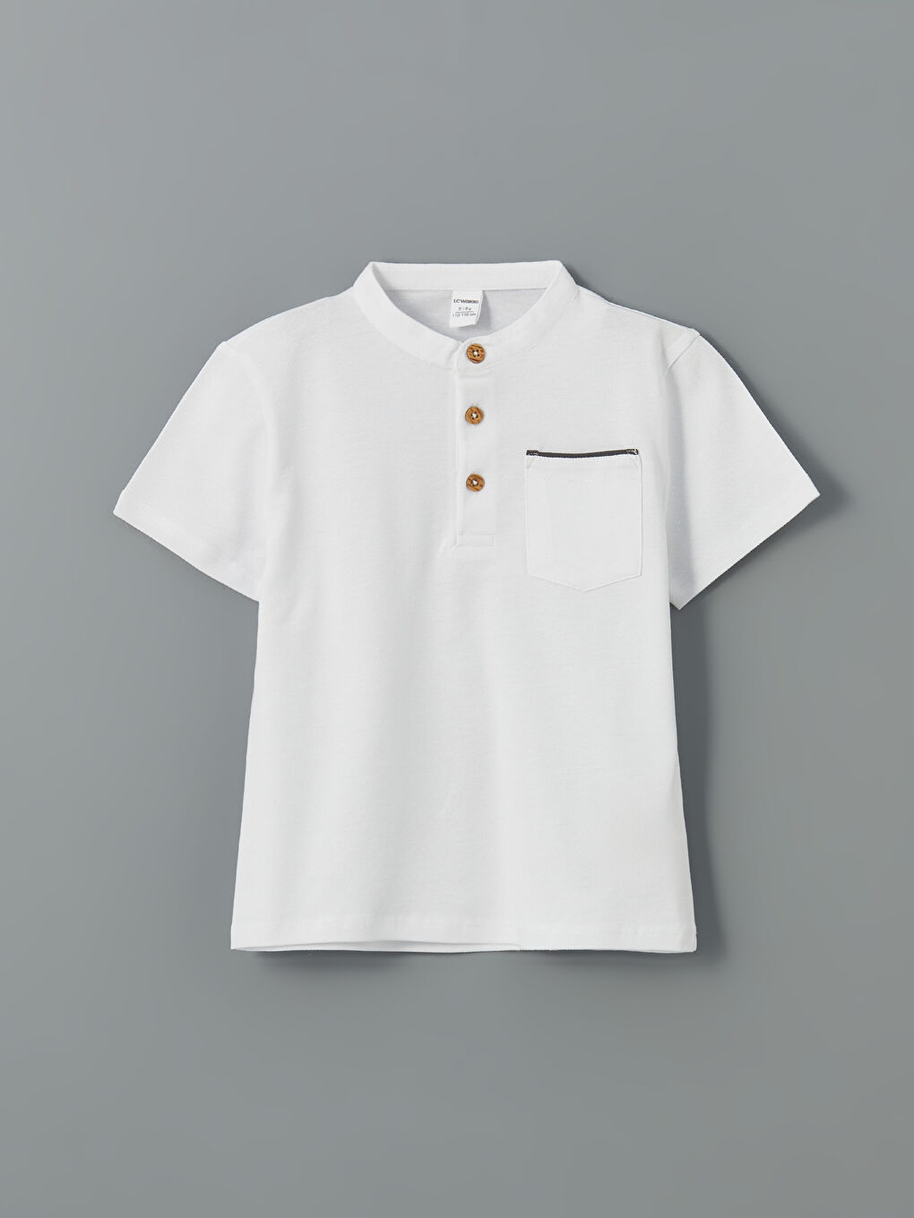 Beyaz Hakim Yaka Pike Erkek Çocuk Tişört