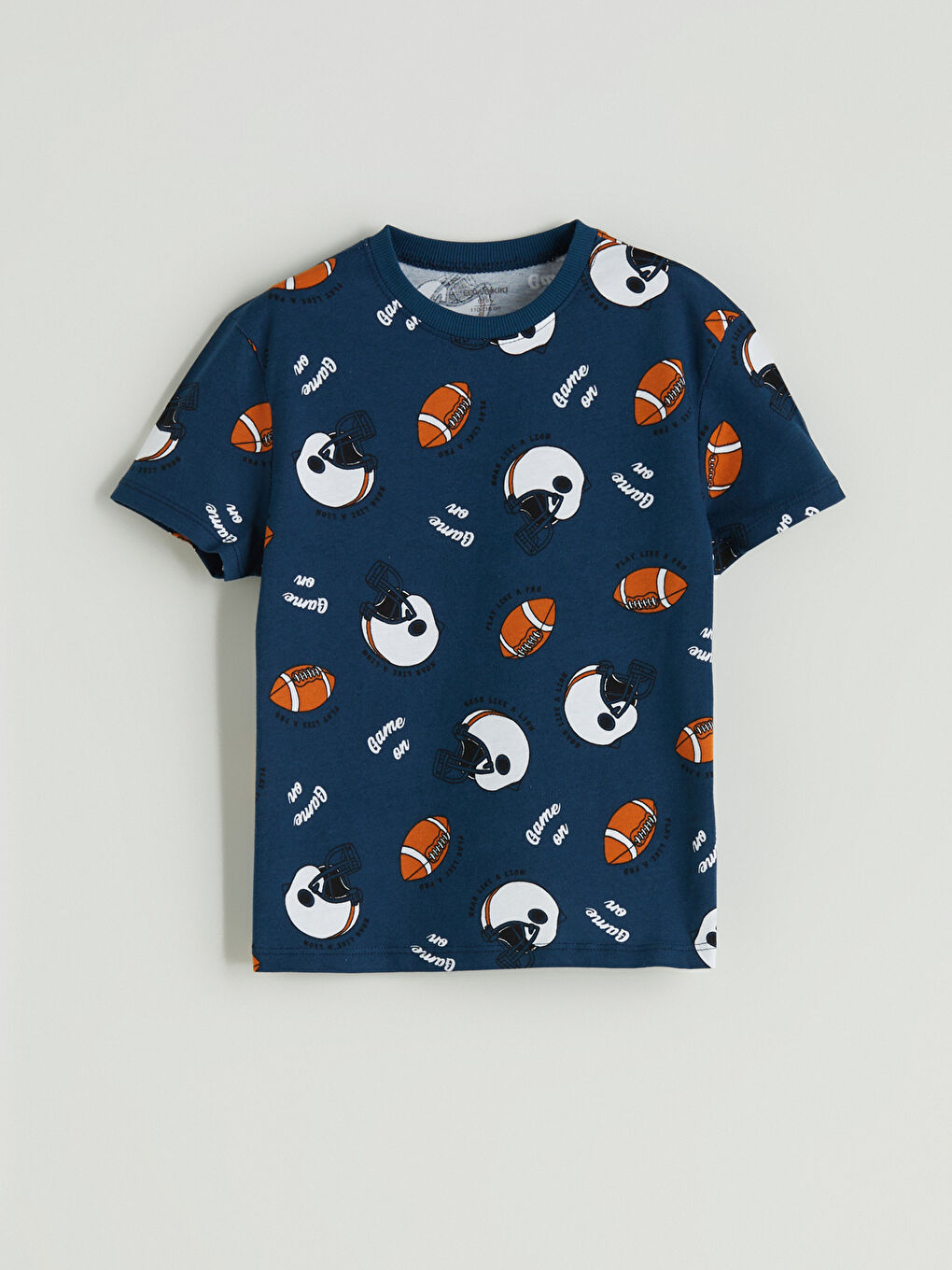 İndigo Bisiklet Yaka Baskılı Erkek Çocuk Tişört