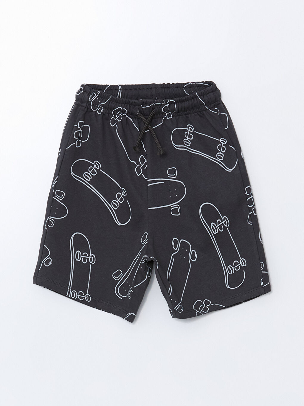 Antrasit Beli Lastikli Baskılı Erkek Çocuk Şort
