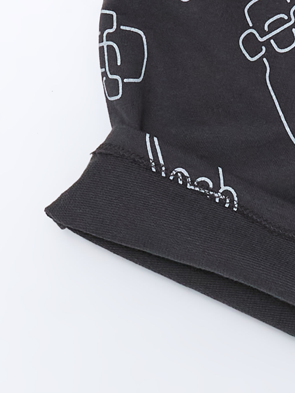 Antrasit Beli Lastikli Baskılı Erkek Çocuk Şort-2